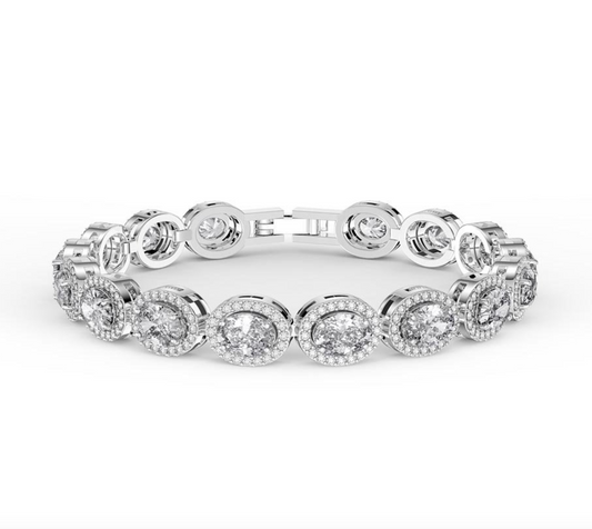 Diamond Multicolor Cluster Armband -White Topaz