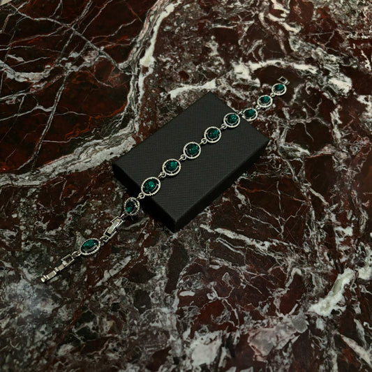 Gem Linked Cluster Armband - Grün Diamant